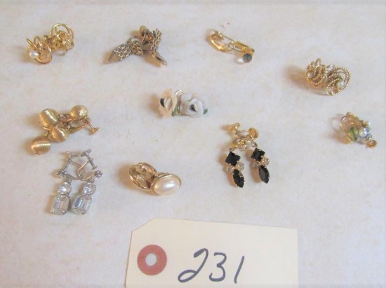 10 sets of clip style earrings