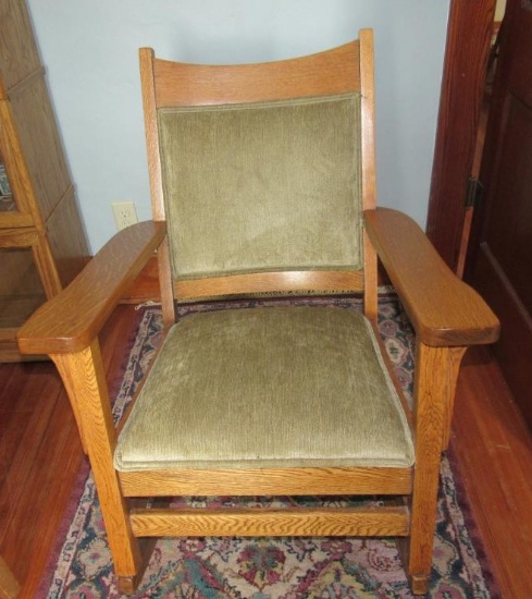 Large Wood Arm Rocking Chair