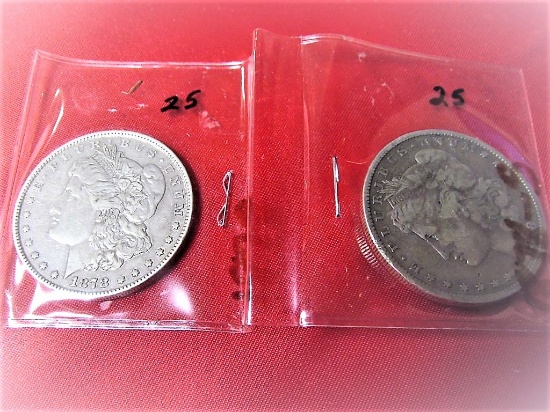 1878,1878S MORGAN DOLLARS