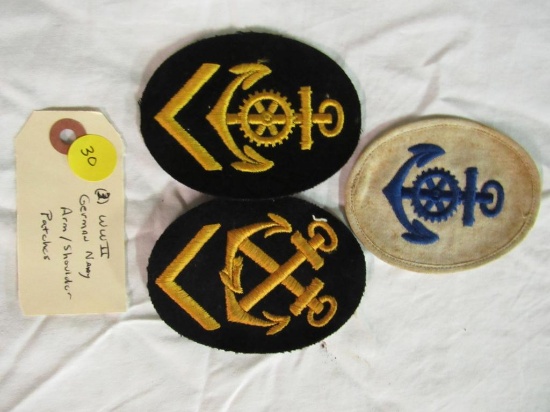 (3) WWII German Navy Arm/Shoulder Patches