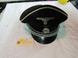 WWII Nazi SS Officers Visor Hat