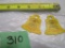 2 Early Plastic Pennzoil ID Tags, bell shaped