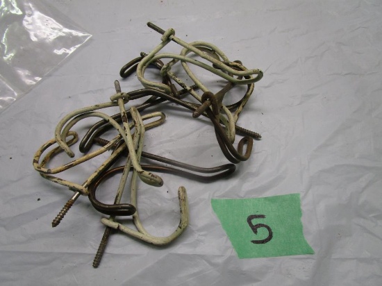 Lot of 10 Antique Wire Coat Hooks