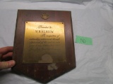 1937 Oldsmobile Award Plaque