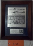 1973, '74 Creighton Bluejay Basketball Team Photo Plaque