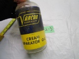 Old Glass Varcon Cream Separator Oil Bottle