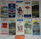 Lot of 10 Gas Station Road Maps