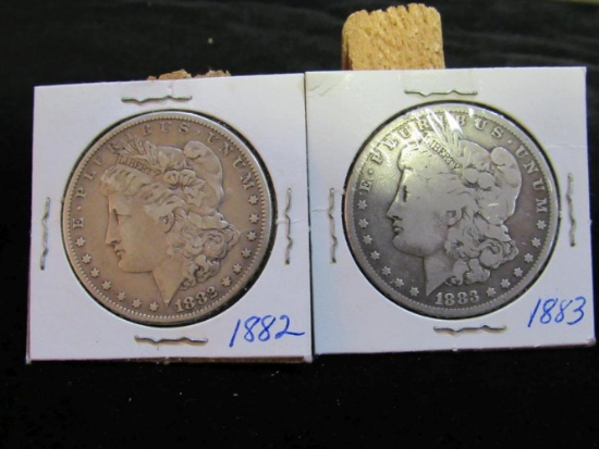 1882 AND 1883 MORGAN DOLLARS
