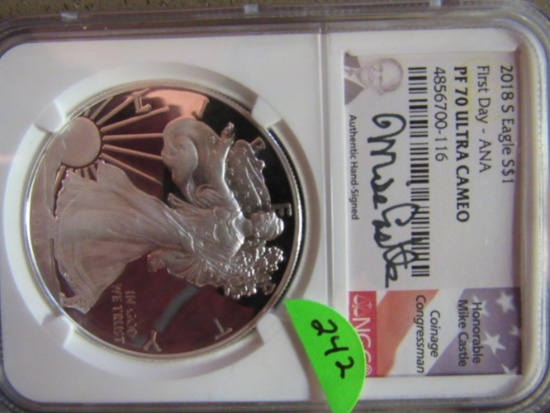 2018 SILVER EAGLE NGCPF 70 ULTRA CAMEO