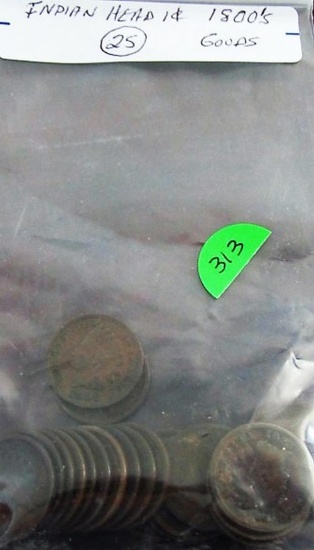 Bag of 25 Indian Head Cents