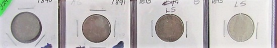 1890, 91, 93, 95 Liberty Nickels
