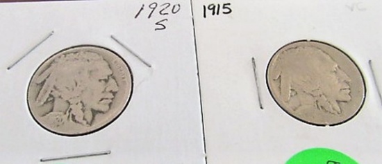 1915, 1920-S Buffalo Nickels1919-D, 1925-D Buffalo Nickels