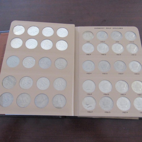 Complete Set of JFK Half Dollar Coins in book