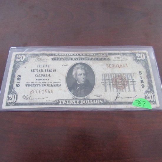 1929 $20.00 National Currency