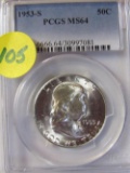 1953S FRANKLIN HALF PCGS MS64