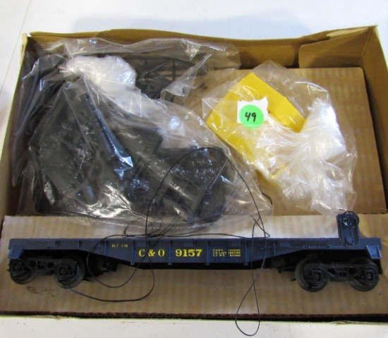 Lionel C&O Flat Car with contrauction crane kit