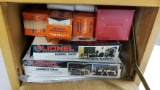 Wooden Box of Lionel Boxes, Illuminated Bumpers etc