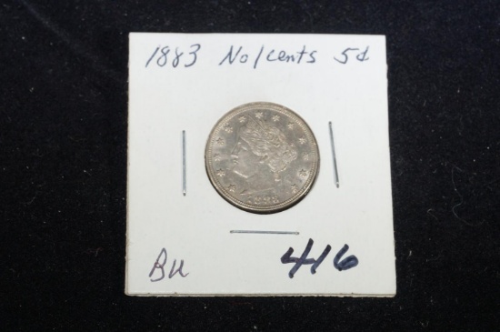 1883 "V" nickel no cents