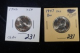 1946P & 1947 Washington quarter