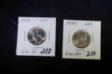 1958D and 1959 Washington quarter