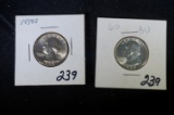 1959D and 1960 Washington quarter