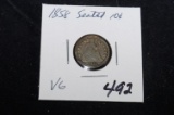 1858 Seated dime