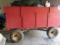Red Wood Grain Wagon w/Hydraulic Lift