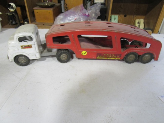 Structo Auto transport cab and trailer toy