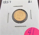 1857 $1.00 Gold Piece