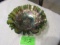 Fenton green carnival glass autumn acorn bowl