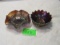 2 Northwod amethyst carnival glass bowls