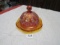 ambrosia carnival glass covered cheese dish