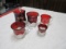 5 ruby red / clear Nebraska souvenir glasses