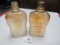 2 carnival glass whiskey bottles
