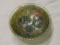 Imperial greencarnival glass open rose footed dish