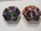 Northwood amethyst carnival glass footed bowls