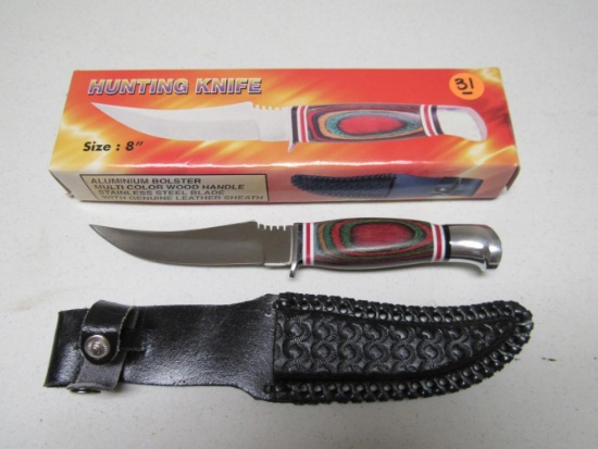 Hunting Knife w/Sheath HK-106-CW  Made in Pakistan