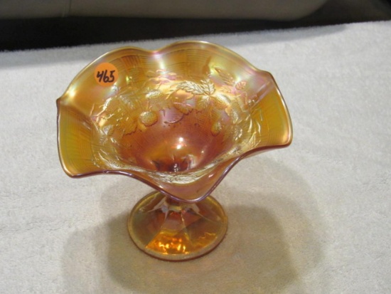 Northwood marigold carnival glass blackberry compote
