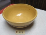 yellow/brown crock mixing bowl (some crazing)