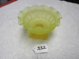 yellow vaseline glass compote