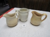 3 small milk crock pitchers (some crazing)