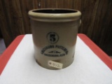 5 gal galesburg salt glaze crock 3 small chips