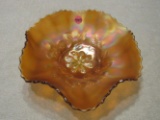 Fenton marigold carnival glass cosmos varient bowl