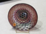 Westmorland amethyst carnival glass coin dot bowl