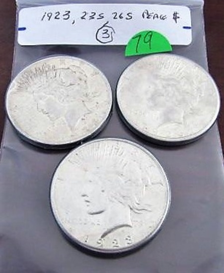 (2) 1923-S, 1926-S Peace Dollars