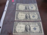 Sheet of 3 $1.00 Silver Certificates