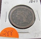 1843 Large Cent