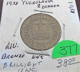 1938 Yugoslavia 2 Dinara