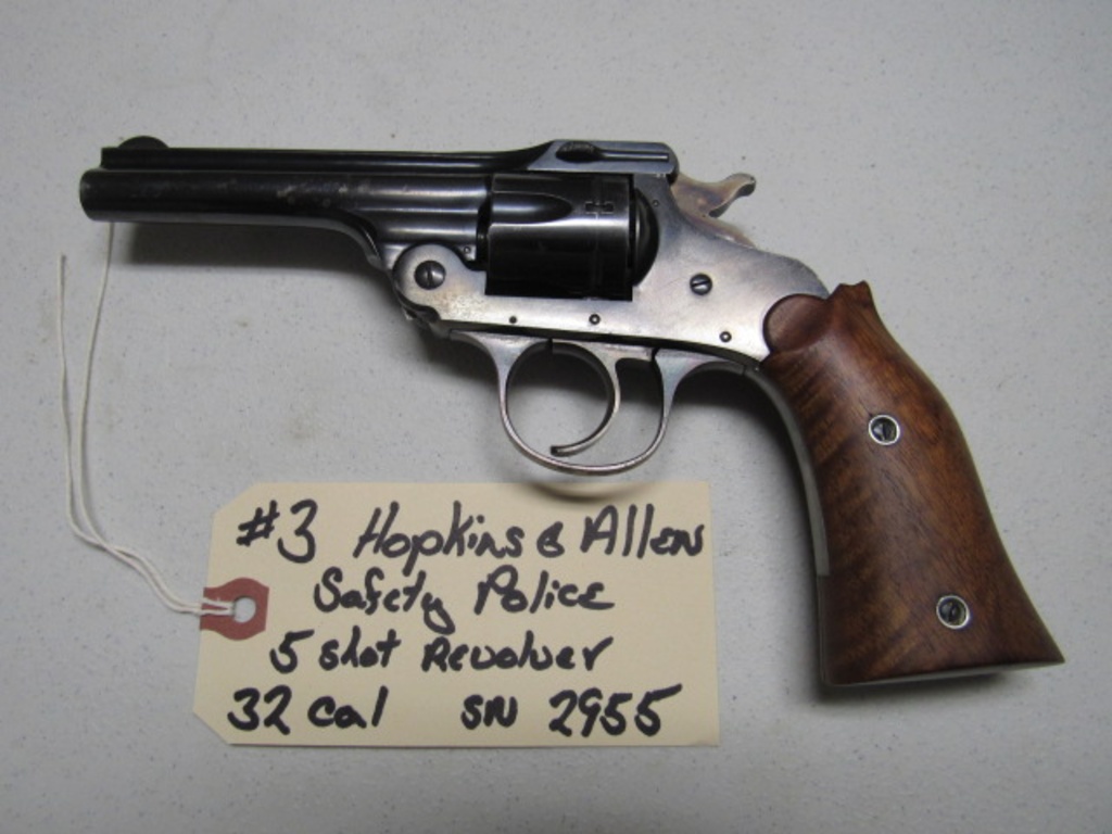 Hopkins And Allen Safety Police 5 Shot Revolver 32 Cal Sn 2955 Firearms Military Artifacts Firearms Pistols Revolvers Online Auctions Proxibid