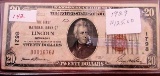 1929 $20.00 FNB of Lincoln, NE